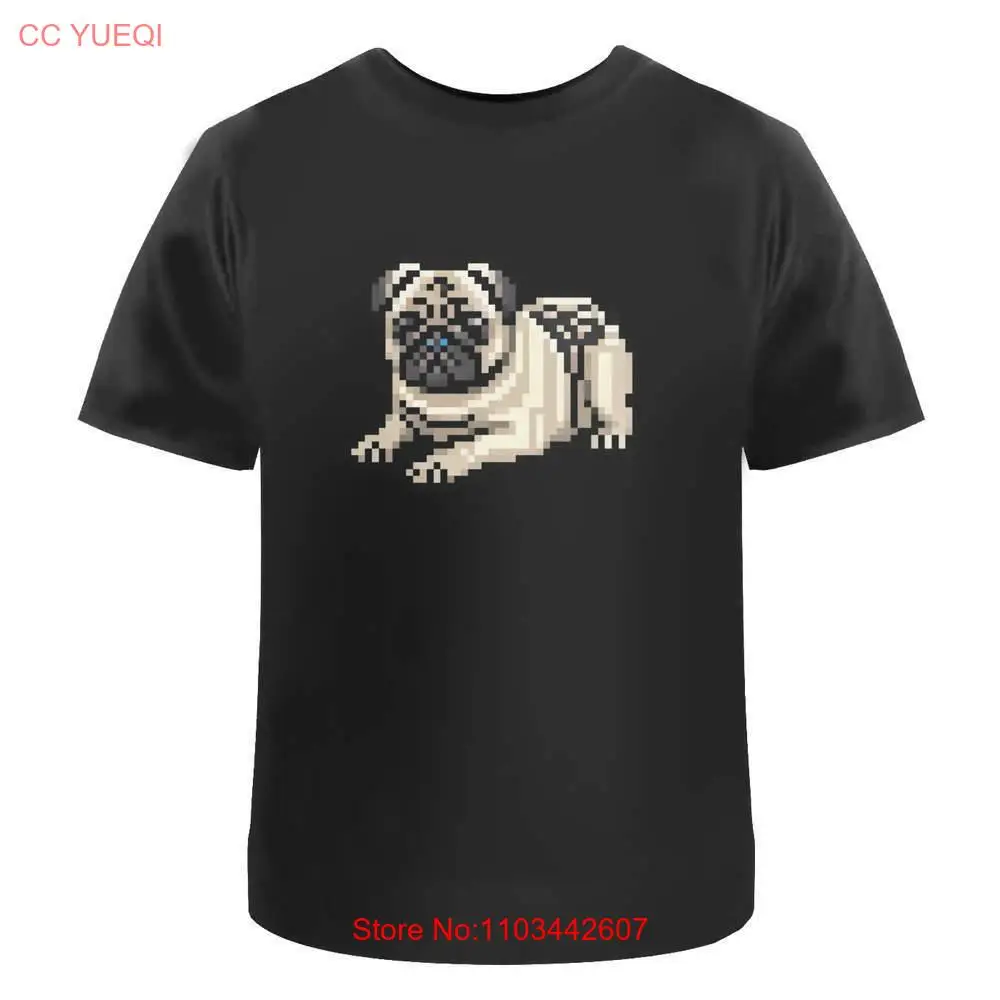 Мужские/женские хлопковые футболки pug Pixel Art (TA043949)