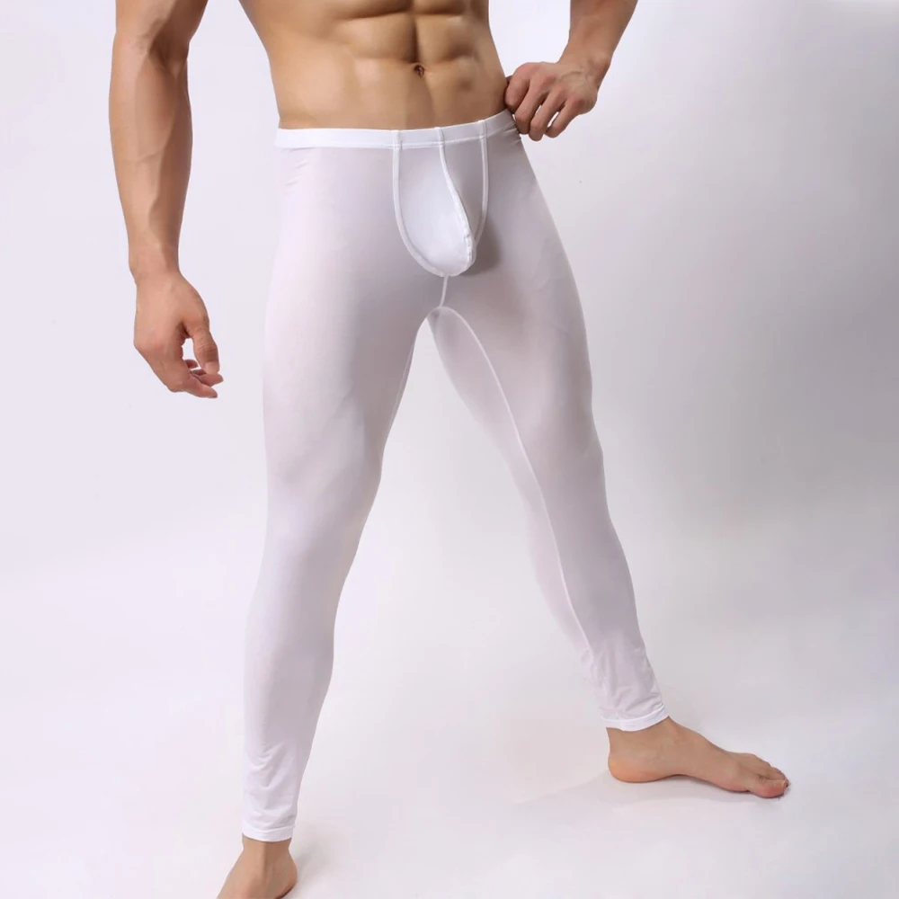 Legging Trousers Mens Pants Breathable Comfortable Elastic Homewear Long M-2XL Soft Sports Underwear Practical