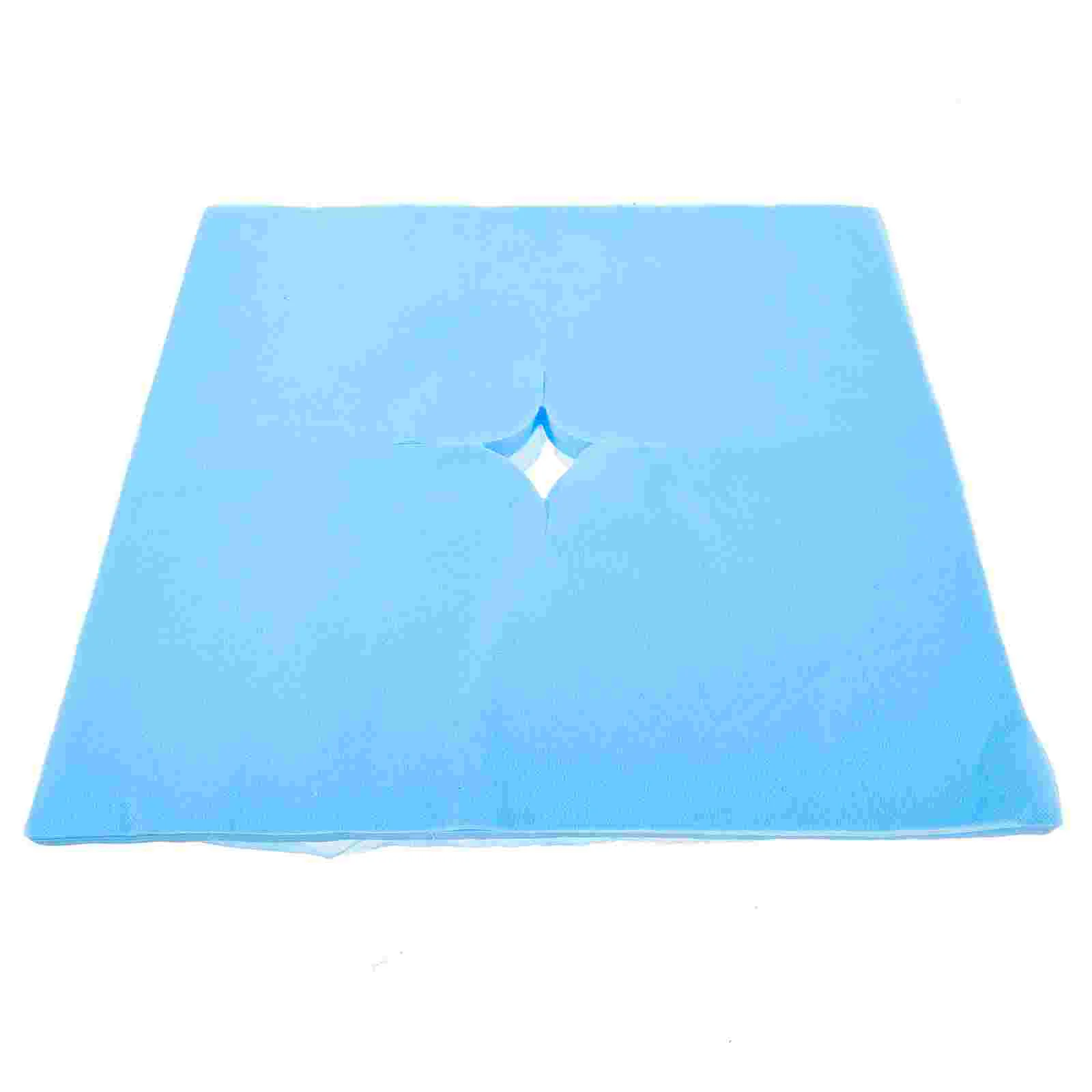 

Салфетки с отверстиями для салона красоты, покрывала для кровати, дышащий подголовник, колыбель, одноразовая подушка для лица, стол, синие простыни