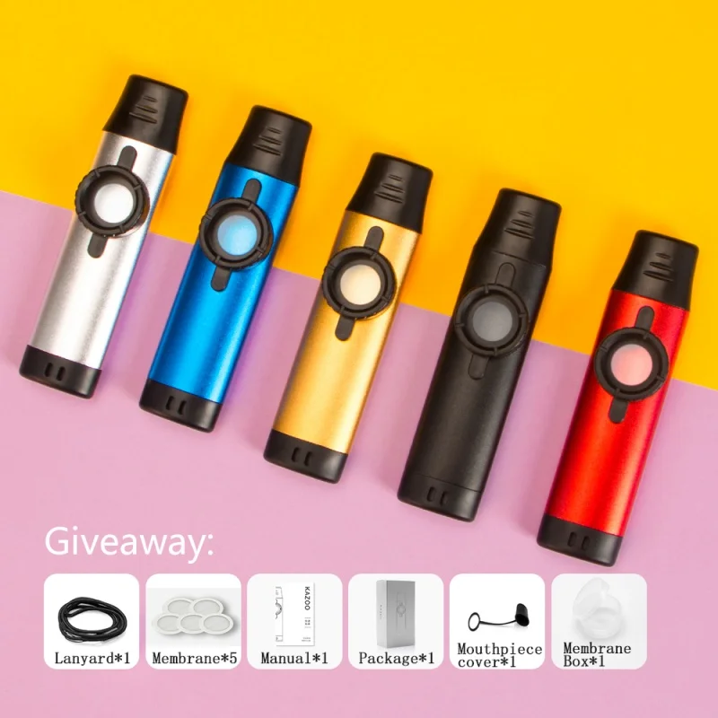 

Professional Kazoo Metal Resin Kazu Flute Woodwind Instrument Wood Kazoo Diaphragm Mouth Music Gift Good Companion for Guitar