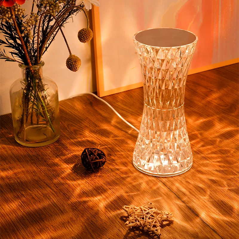 

New Crystal Projector Desk Atmosphere Night Light USB Led Table Lamp Room Decor Nights Lamp Lights For Bedroom Home Decoration