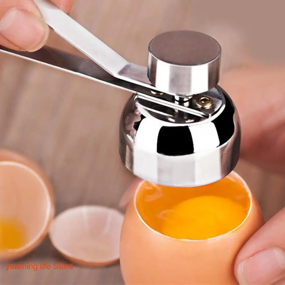 

Stainless Steel Boiled Egg Topper Shell Top Cutter Knocker Opener Raw Egg Cracker Separator Egg Divider Kitchen Gadgets