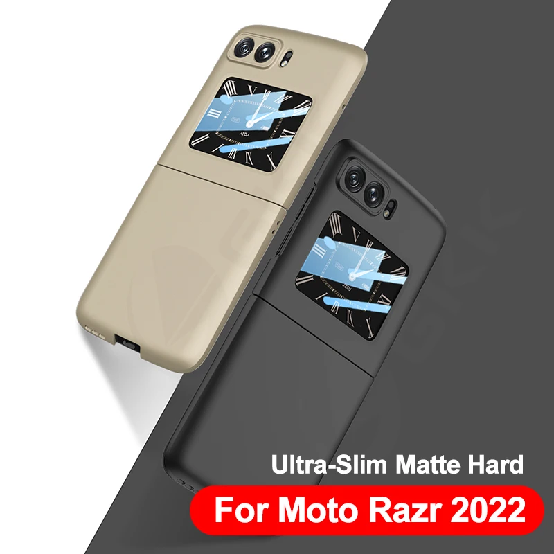 

GKK Ультратонкий чехол для Motorola Razr 2022 со стеклянной защитной крышкой для камеры Moto Razr 2022 матовый жесткий чехол
