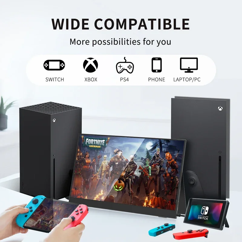 15 6-дюймовый сенсорный портативный монитор для игр 1080p FHD IPs USB-C HDMI компьютерный