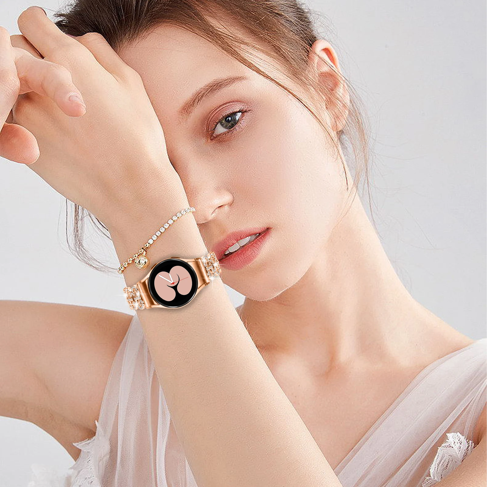 Ремешок Алмазный для Samsung Galaxy Watch 6 5 Pro 4 44 мм 40