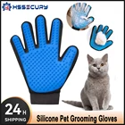 Силиконовые перчатки для груминга кошек и собак, щетка для вычесывания шерсти у кошек, щетка для удаления шерсти, массажная ванночка для домашних животных, очищающая Массажная щетка для животных