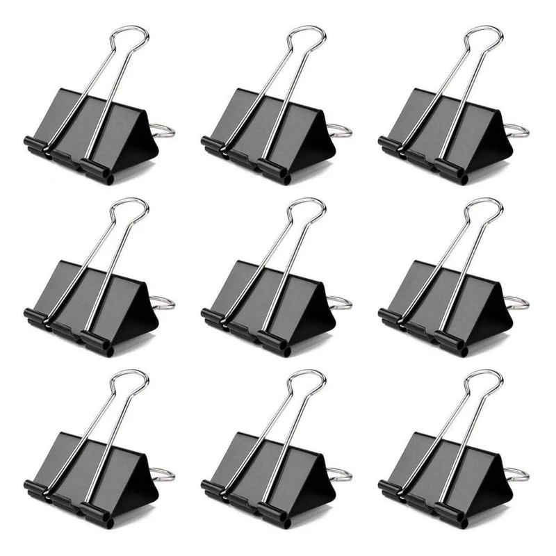 

60 Pcs Office And School Binding Supplies 25Mm Long Tail Clip Long Tail Ticket Clip Dovetail Clip Black Binder