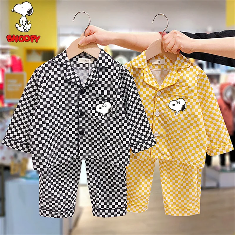 

2022 New Snoopyws Boys and Girls Pajamas Set Children's Home Clothes Spring and Autumn Pajamas Two-piece Set Children Gifts
