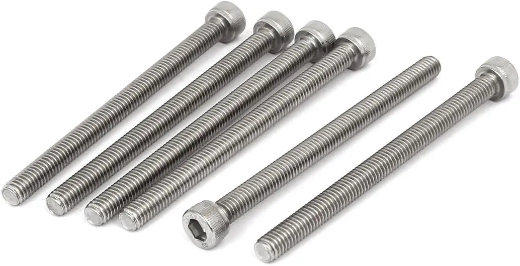 

Keszoox M6 x 80mm Thread 304 Stainless Steel Hex Socket Head Cap Screw Bolt DIN912 6pcs
