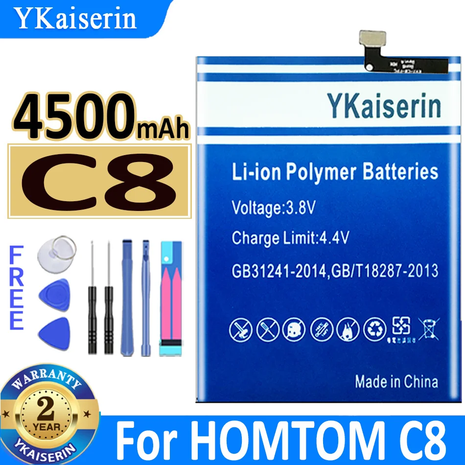 

YKaisrrin Battery C 8 4500mAh Battery for Homtom C8 Batteries Bateria + Free Tools