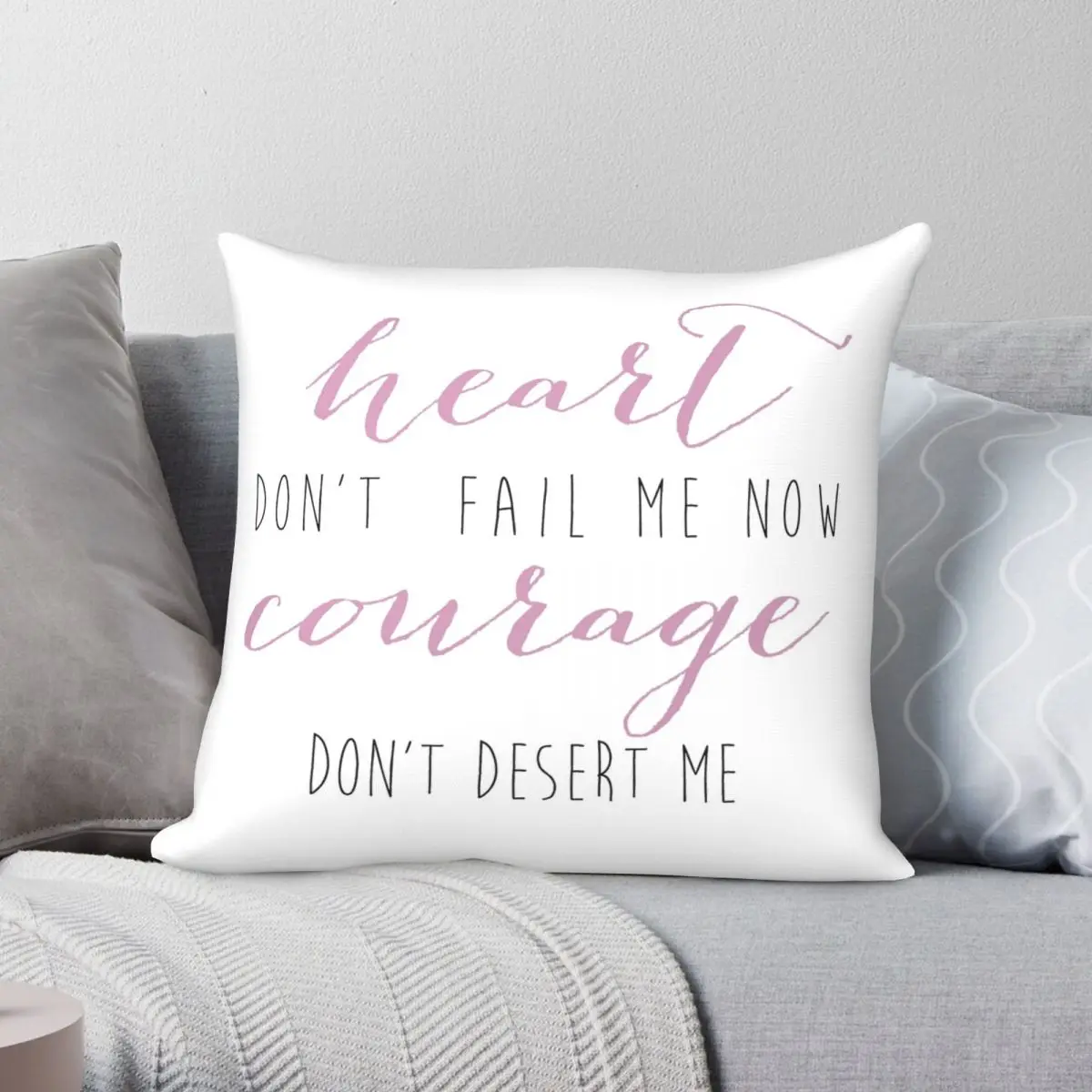 

Heart Don't Fail Me Now Square Pillowcase Polyester Linen Velvet Printed Zip Decor Pillow Case Car Cushion Case