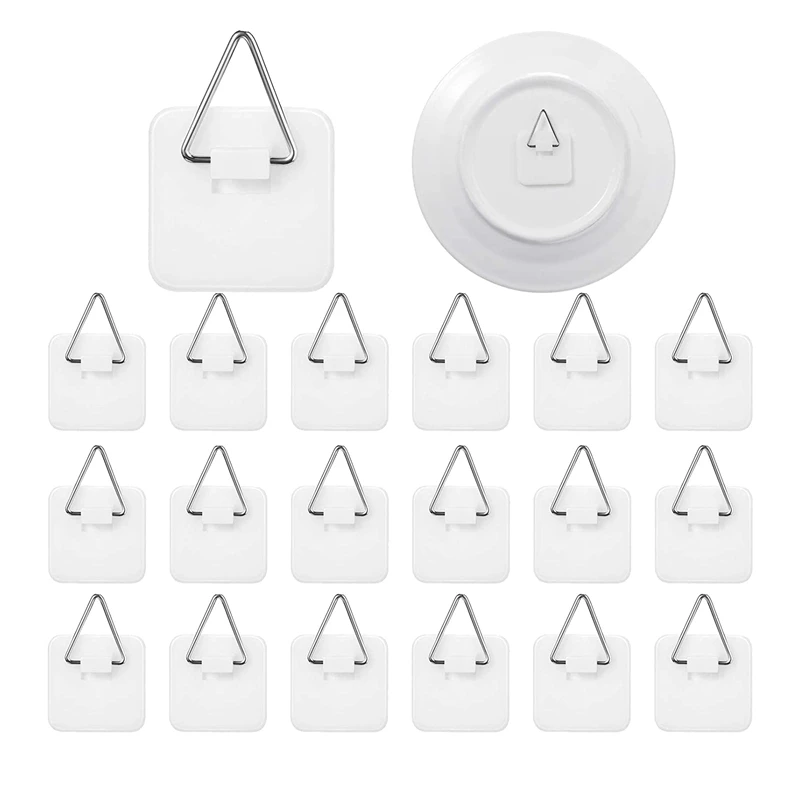 

Hot-100 Pcs Invisible Adhesive Plate Hanger Vertical Plate Holders For Plate Pictures Wall Art Decor Supplies, 1.25 Inch