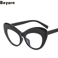 boyarn fashion personality hip hop eyeglass frame fashion bag flower tr flat lens retro cat eye anti blue light