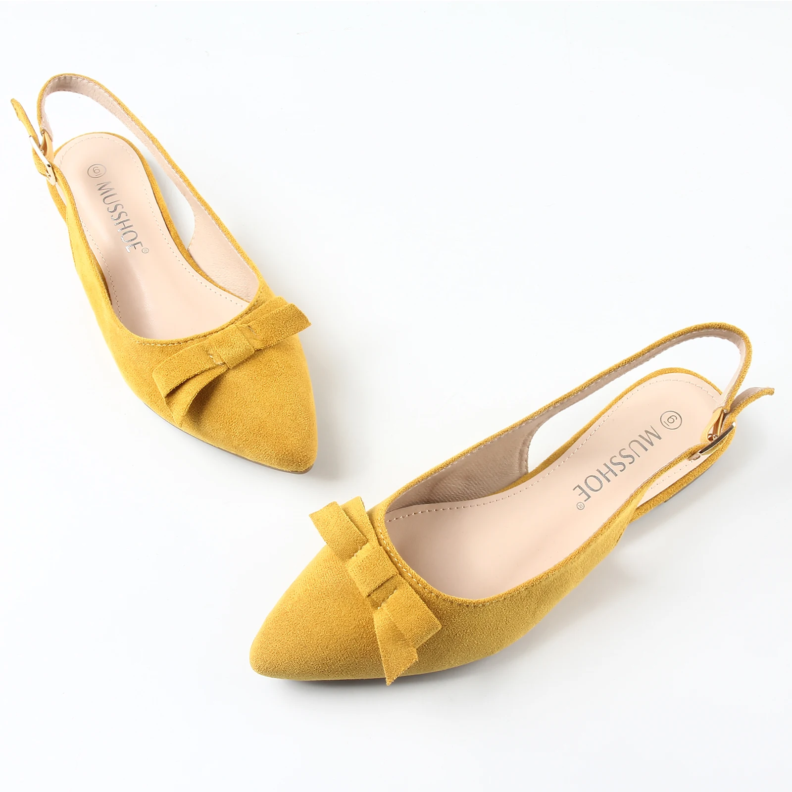 Flats Shoes Women Slingback Pointed Toe Comfort Womens Flats with Bow