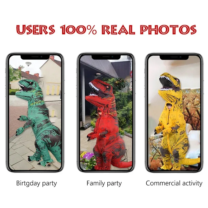 Фото Костюм T-REX для детей, детский талисман Юрского периода, надувной День Благодарения, Рождество, динозавр, аниме, косплей, вечерние шоу, Fanny DresN25 №3