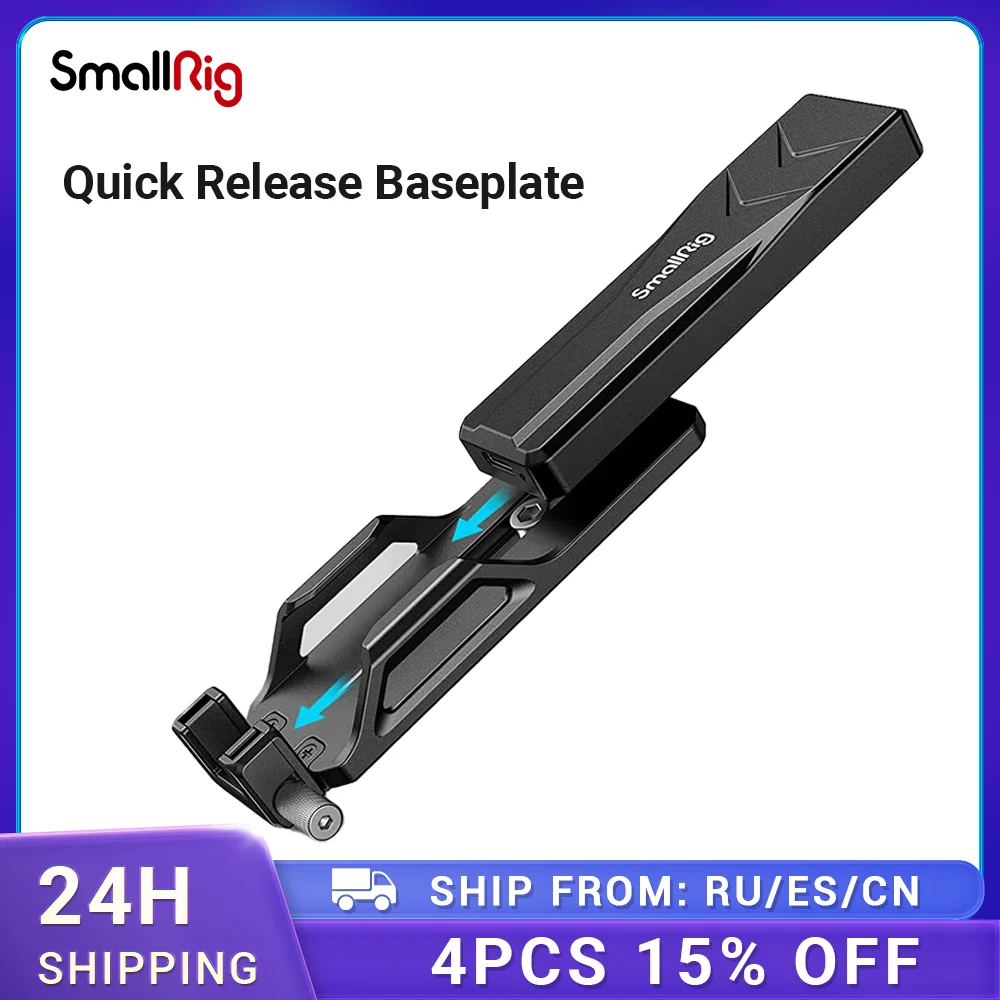 SMALLRIG Quick Release Baseplate for M.2 SSD Enclosure with Quick Drop-in Locking Design and 1/4