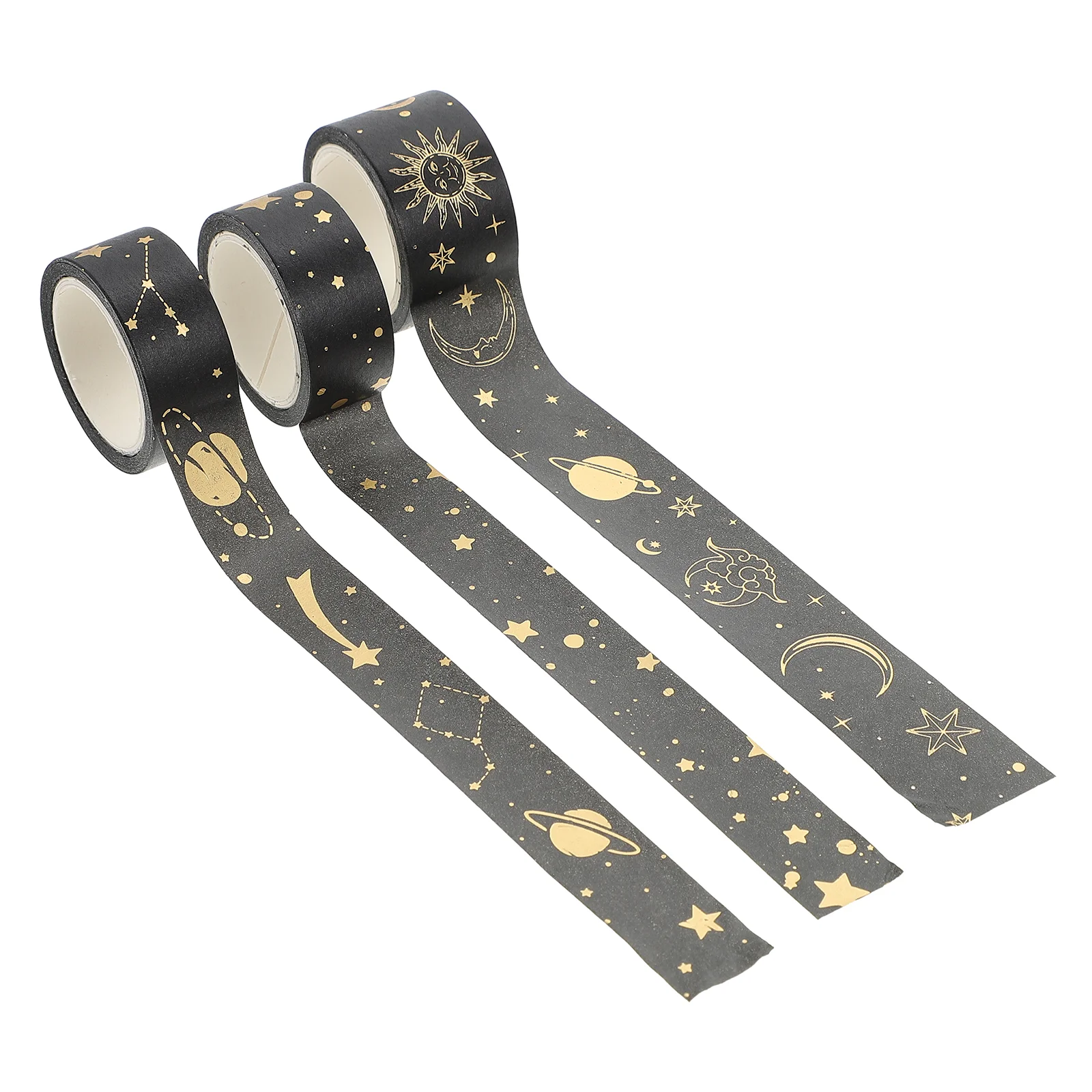 

3 Rolls of Decorative Washi Tapes Portable Journaling Tapes Student Stationery