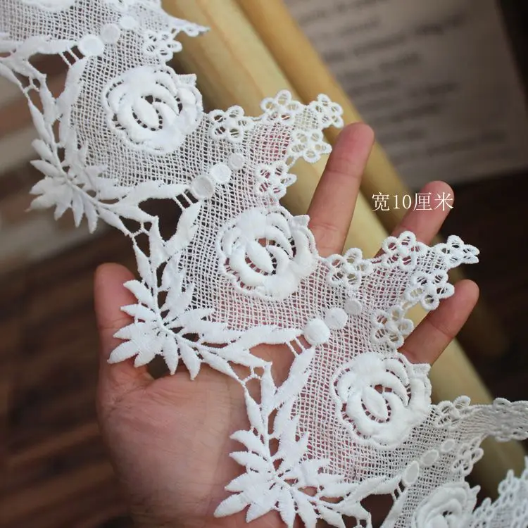 Аппликация из кружевной ткани с вышивкой швейное ремесло полиэстера белая