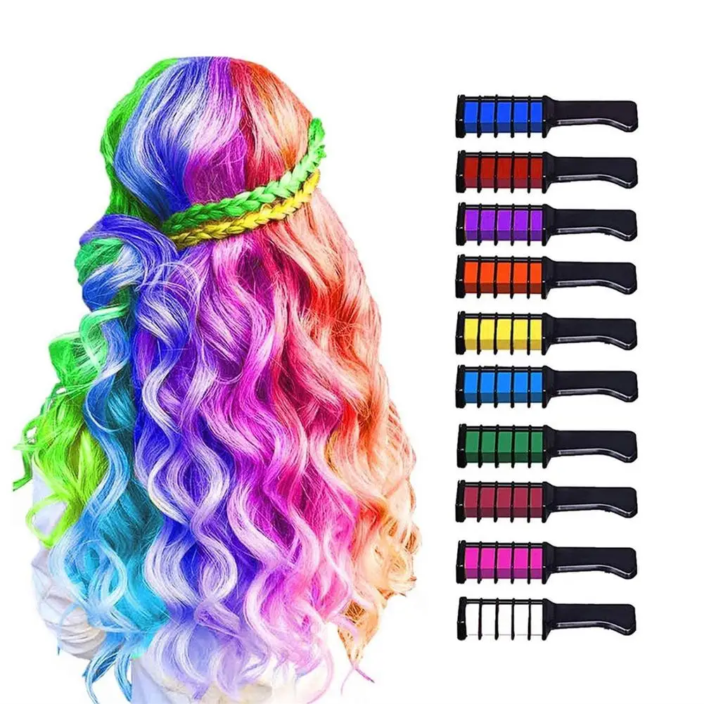 

8 Colors Disposable Handheld Hair Chalk Comb Color Dye Tools Hair Care Styling Accessories With Unique Handle For Women Girls