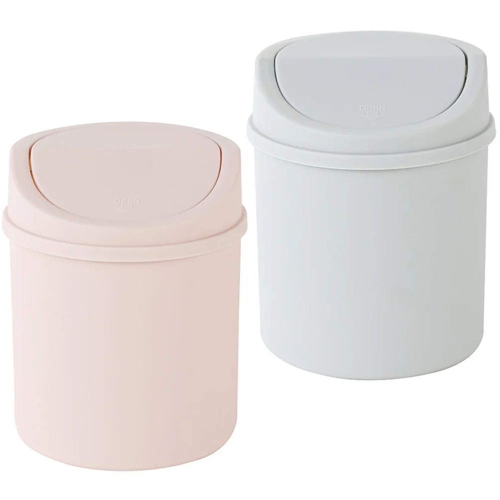 

Can Mini Trash Bin Garbage Waste Desktop Swing Brush Makeup Lid Cans Organizer Tiny Rubbishoffice Holder Countertopcup Paper