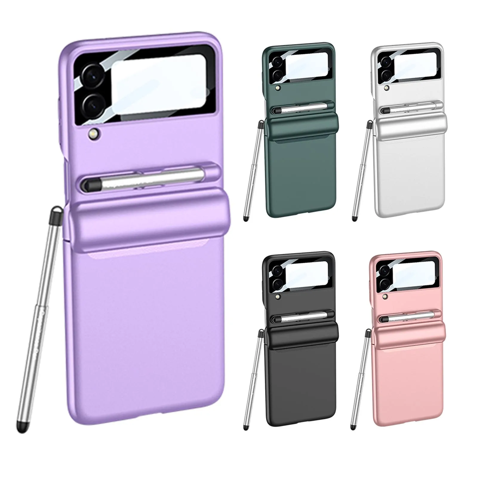 

Pen Tray Phone Case For GalaxyZ Flip 3 Durable And Anti-Scratch Magnetic Stand Phone Case With 360 Degree All-Inclusive Magnetic
