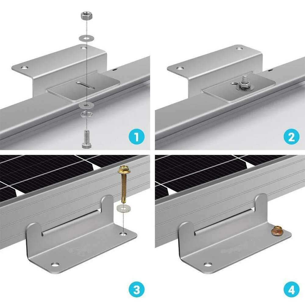 

Solar Panel Brackets Garden Home Cap Bolts Flat Roof Improvement Lightweight Mounting Z Brackets Aluminium Alloy