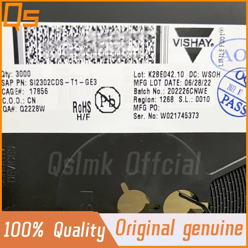 

New Original SI2302CDS-T1-GE3 N2 SOT-23-3 N-channel MOS field-effect transistor