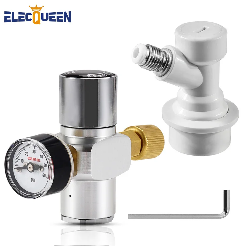 

Homebrew Co2 Regulator with Gas Ball Lock Disconnect Kit, 0-60 PSI Mini Co2 Charger, Brewing Beer Keg Carbonated Accessories