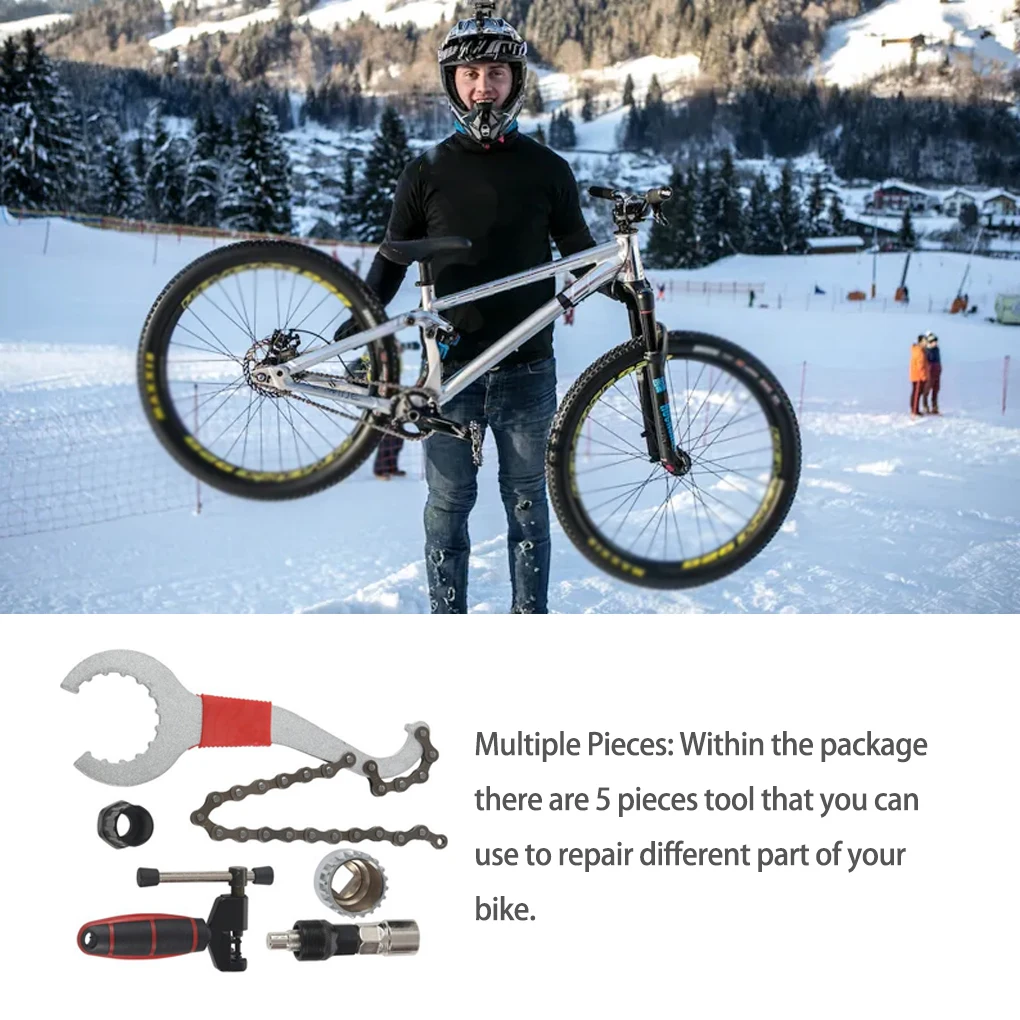 

Набор металлических инструментов для ремонта горного велосипеда, портативный многоразовый нескользящий Ремонтный комплект, съемник кренк...