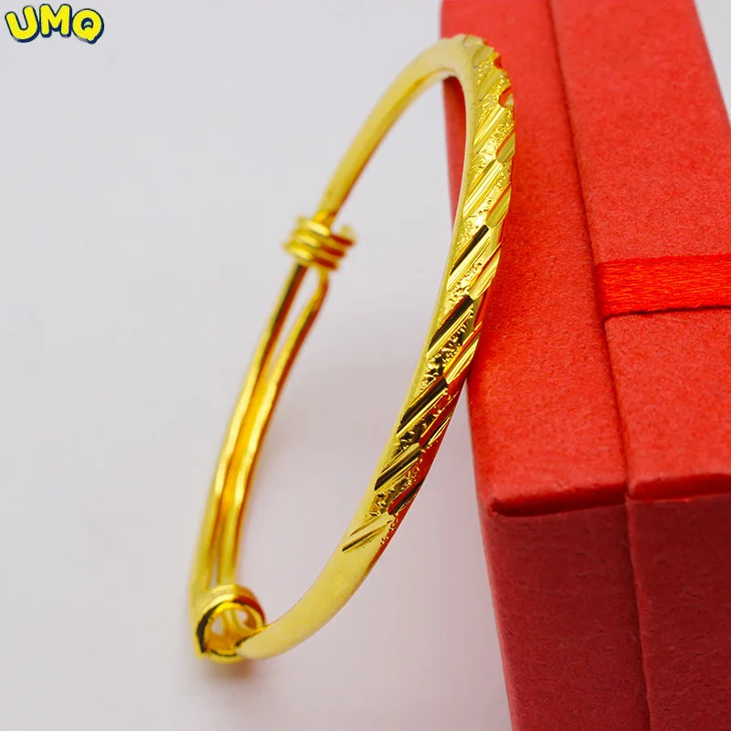 

Gold Plated Chehua Round Belly Meteor Shower Bracelet Round Stick Push-pull Size Live Broadcast Jewelry Women's Gift