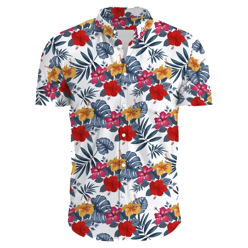 

1950s Rockabilly Shirt Men Casual Vintage Punk Rave Tops Monstera Toucan Print Short Sleeve Dress Shirts Men Clothes Steampunk