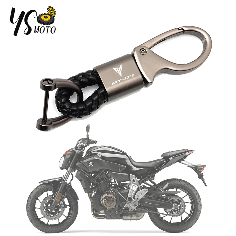 

Для YAMAHA MT-07 MT07 mt 07 все годы 2017 2018 2019 2020 мотоциклетный качественный Плетеный веревочный брелок металлический брелок