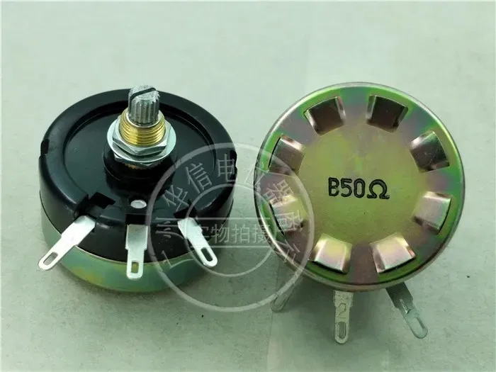 Тайваньский потенциометр с проволочной обмоткой PW40 10 Вт B50 Ом B50R