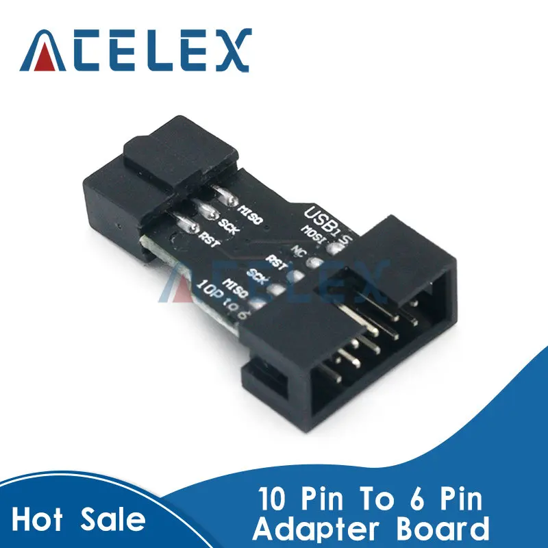 

Преобразователь 10-6 контактов в стандартную 10-контактную на 6-контактную плату адаптера для ATMEL STK500 AVRISP USBASP ISP преобразователь интерфейса AVR