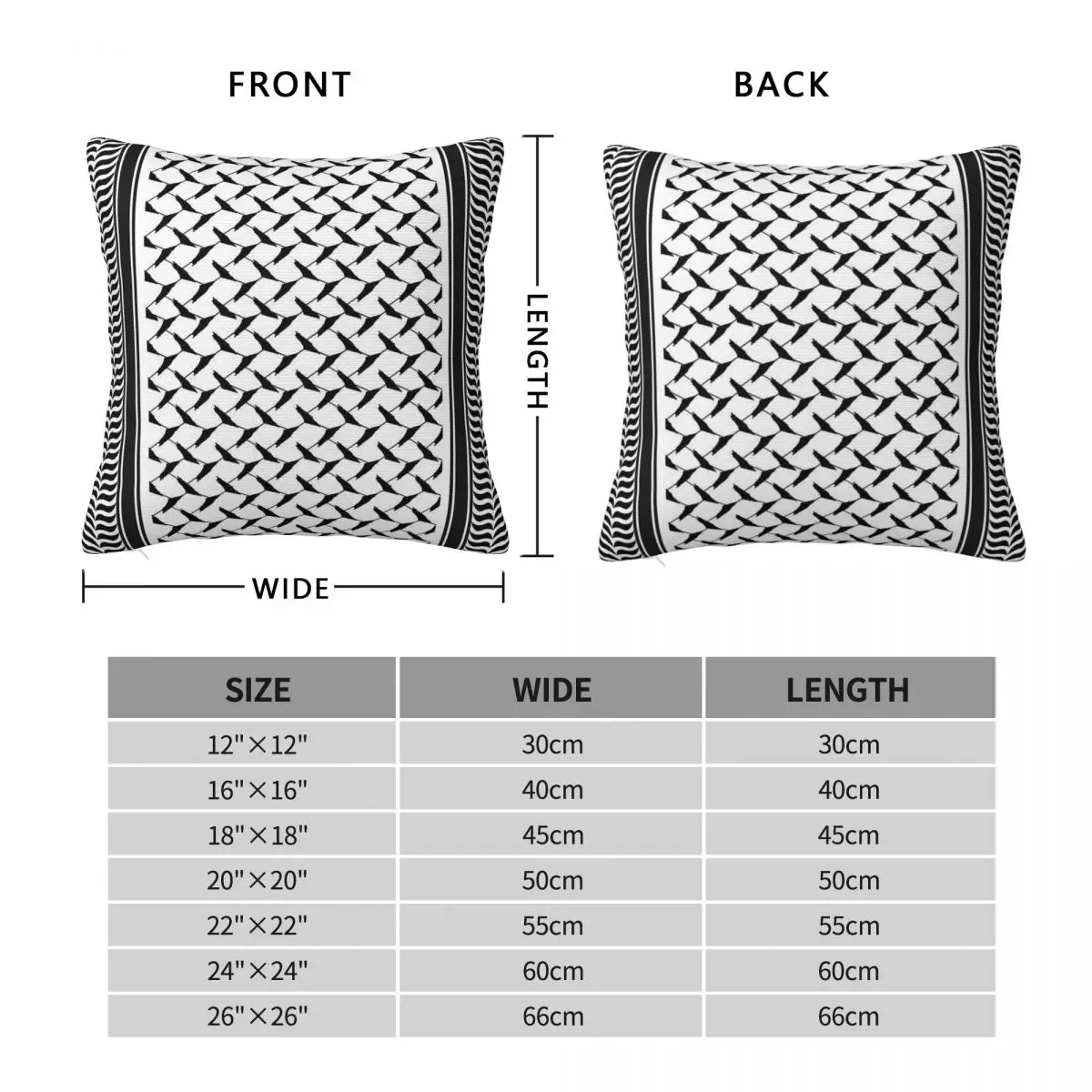 Фото Арабская квадратная наволочка Keffiyeh Hatta, полиэстер, лен, бархатный узор, декоративная наволочка на молнии, домашний чехол для подушки №2