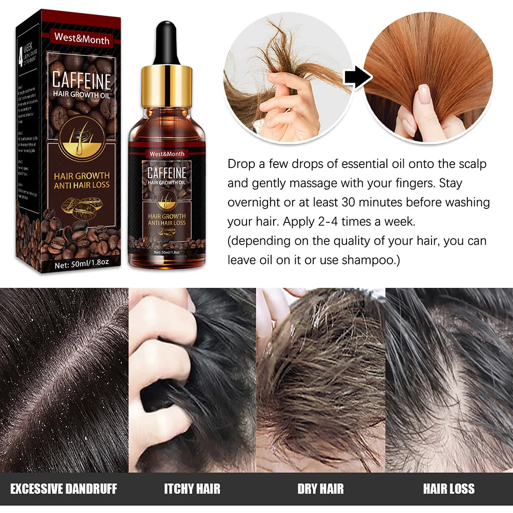 50ml Caffeine Hair Growth Essential Oil Loss Preventation Nourishing Roots Repair Treatment Promote |