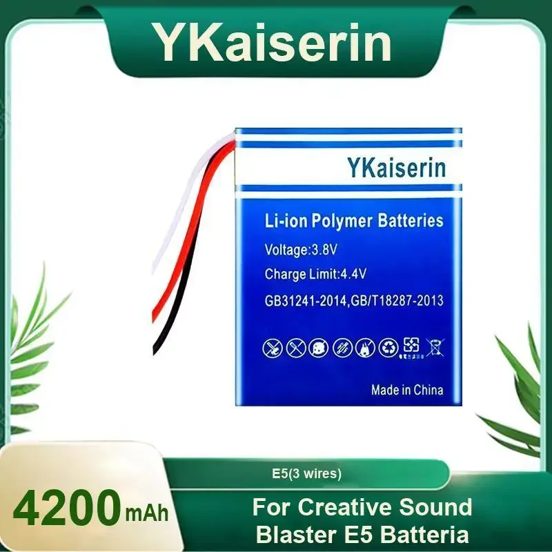 Фото Аккумулятор YKaiserin емкостью 4200 мАч E 5 для Creative Sound Blaster E5, аккумуляторы большой емкости + трек, без гарантии, 2 года №1