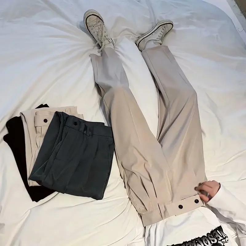 Мужские летние укороченные брюки свободного кроя повседневный стиль прямые ноги