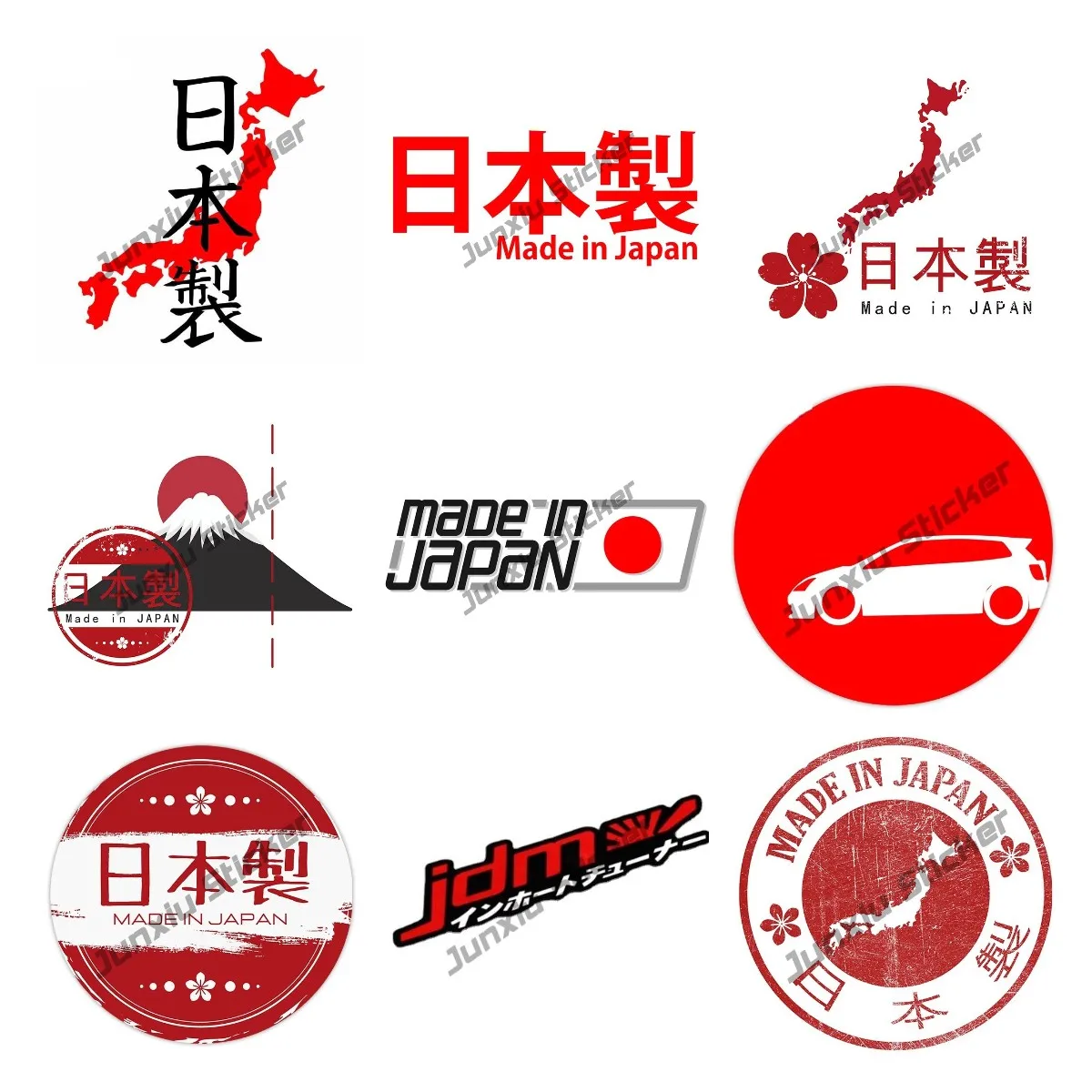 

Made In Japan Car Stickers and Decal Japanese style Sticker for Window Decoration Waterproof Anti-scratch Car Accessories Decor