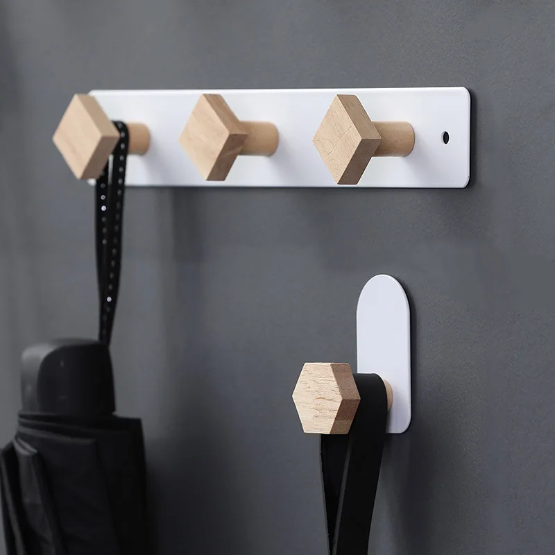 

Wooden Iron Hooks Can Be Punched With Screws Glue Free Clothes Hanging Multi Hook Doors And On The Back Wall