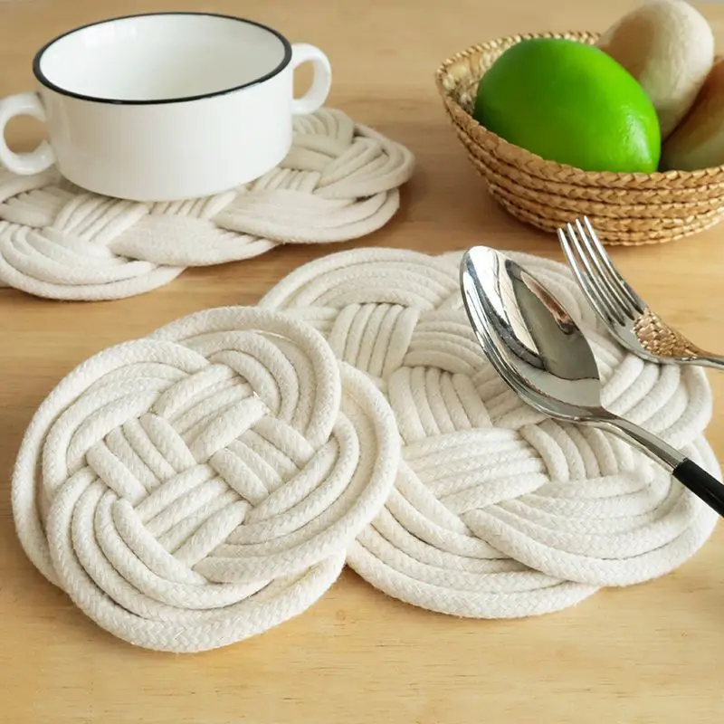 

Japanese Hemp Rope Coaster Hand-woven Placemat Insulation Pad Simple Food Background Decoration Shooting Props Dropshipping