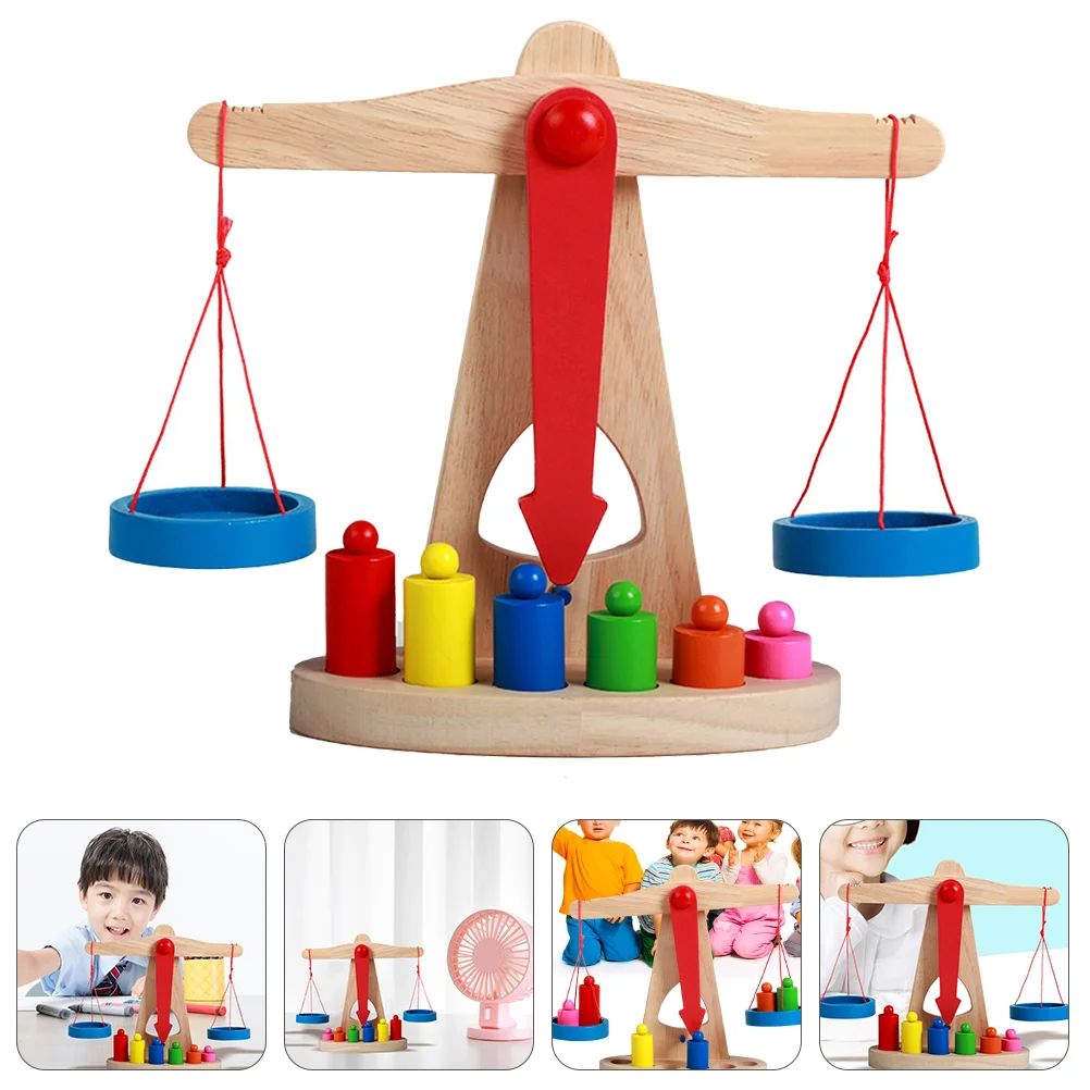 

Balance Scales Wooden Teaching Aids Tools Baby Toys Toolkit Early Educational Number