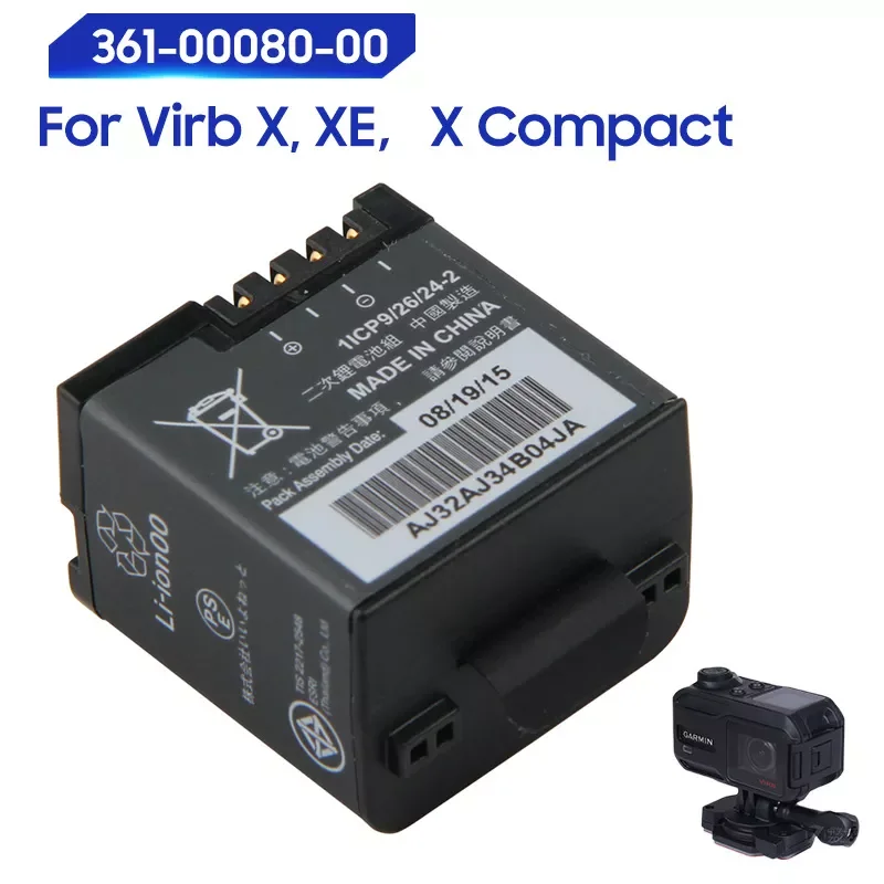

Original Replacement Battery For Garmin Virb X Compact VIRB XE 361-00080-00 Genuine Battery 980mAh