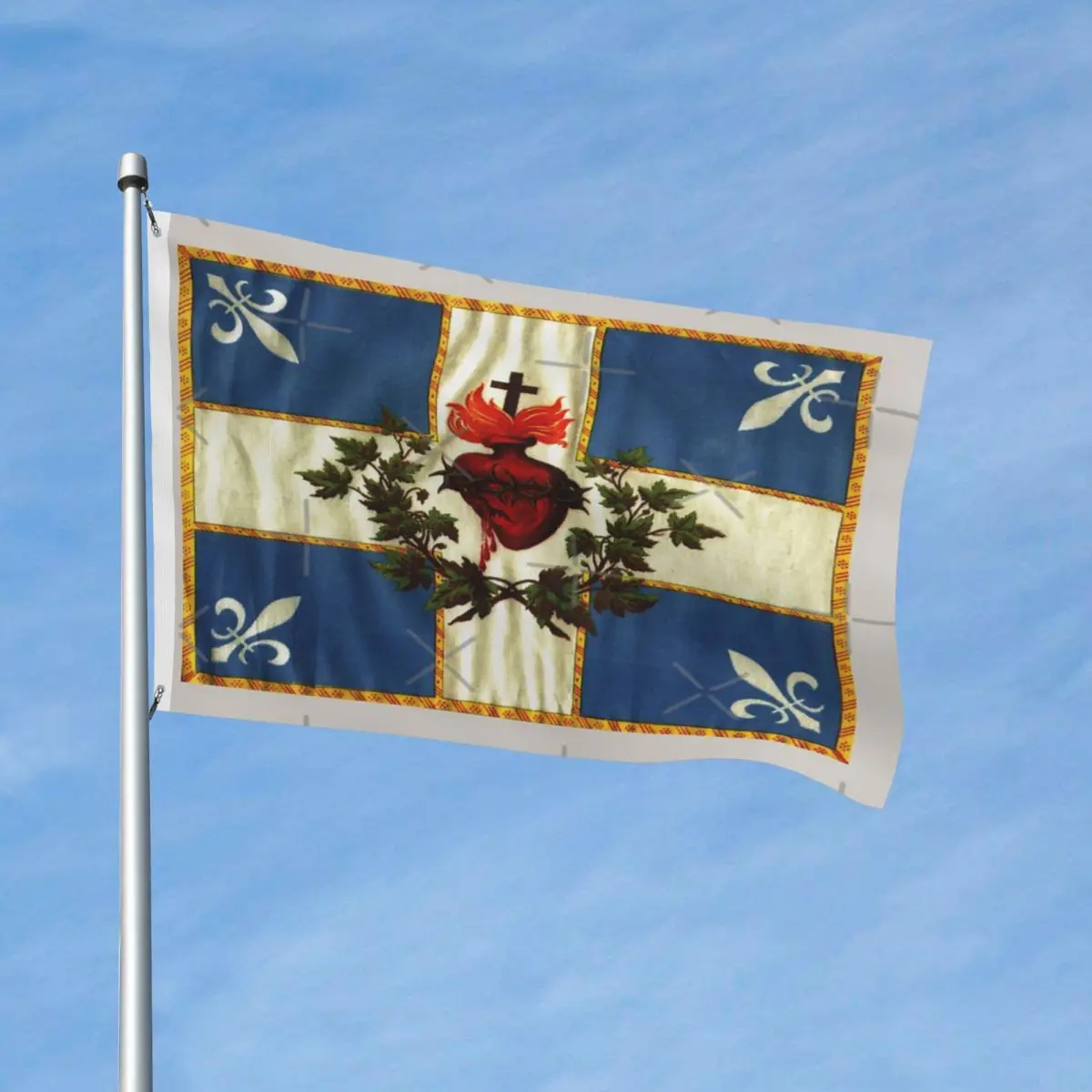 

Флаг Квебека, Флаг Винтаж декор с флагами, винтажный, для помещений, устойчивый к выцветанию, изящный