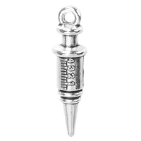 15pcslot unique personality silver syringe charms zinc alloy pendant for necklace bracelet diy making jewelry making accessorie