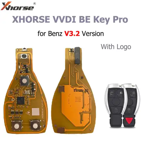 Пульт дистанционного управления Xhorse VVDI BE Key Pro для Mercedes Benz V3.2 PCB, улучшенная версия смарт-ключа 315 МГц/433 МГц, 3/ 4 кнопки
