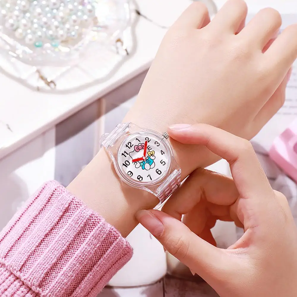 

Милые Мультяшные электронные часы Hello Kitty, Детские Водонепроницаемые часы для учеников начальной школы, детские часы, модные повседневные подарки
