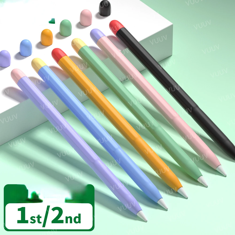 

For Funda Pencil 1 2 Case Duotone Soft Silicone Protective Cover 1st 2nd Generation iPad Pencil Skin For Apple Pencil Case 999