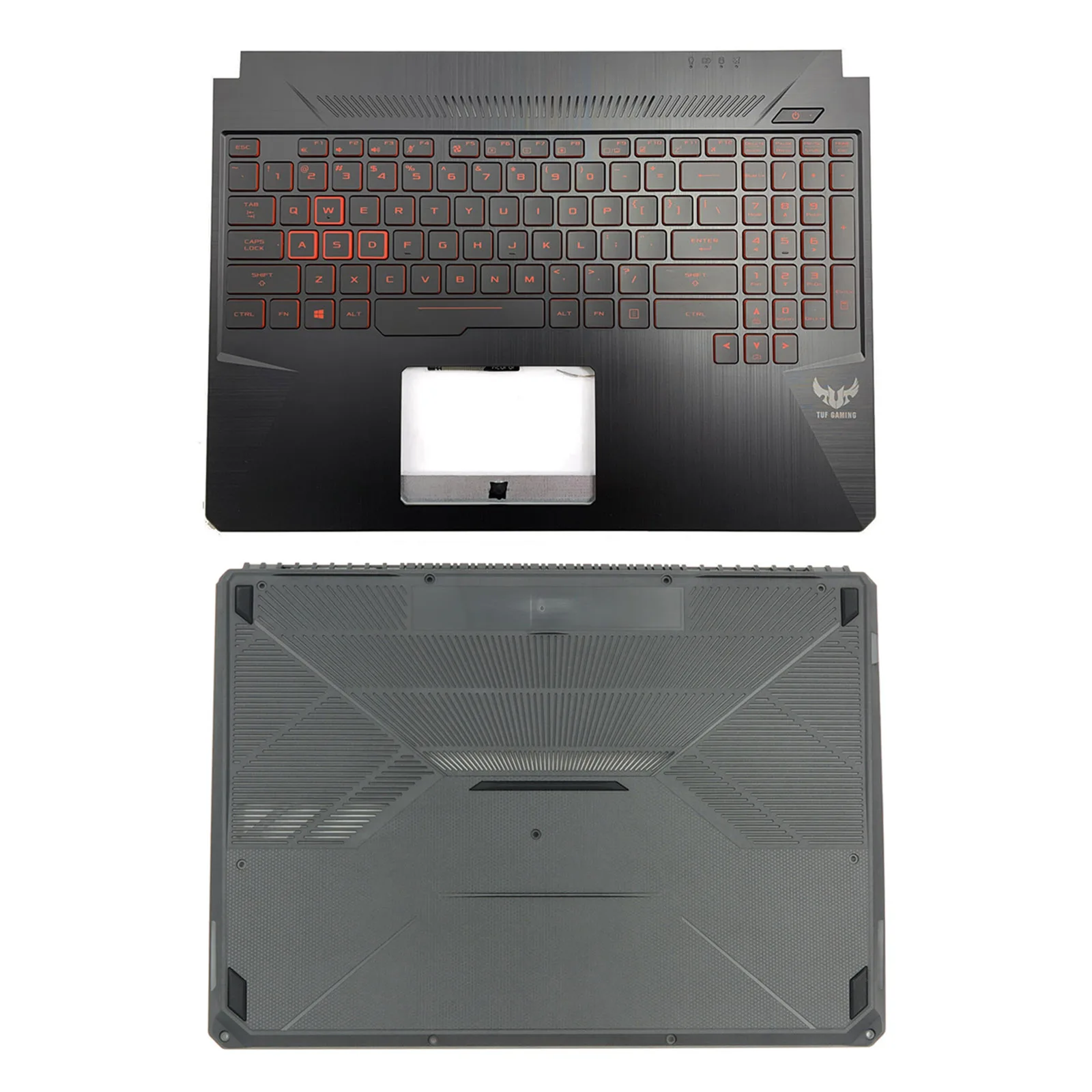 

Used Palmrest Upper Case w/ Backlit Keyboard + Bottom Case For ASUS TUF Gaming FX505 FX505D FX505DT FX86 FX86G