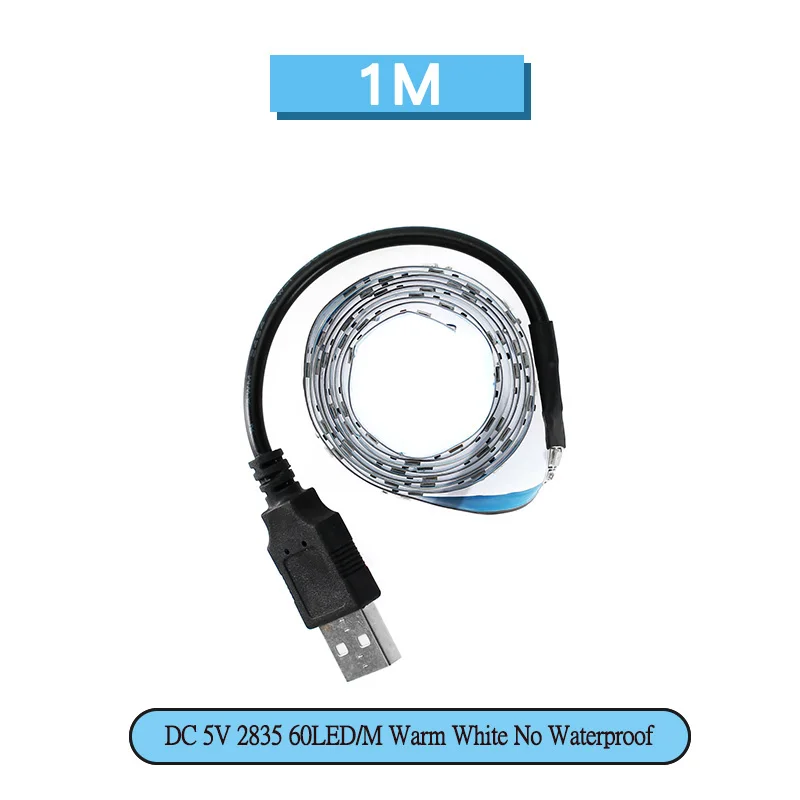 

Светодиодная ленсветильник SMD 2835, 5 В, USB, 1 м, 60 светодиодов/м